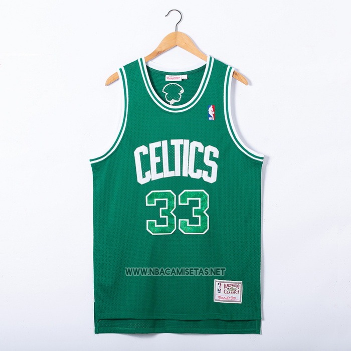 Camiseta Boston Celtics Larry Bird NO 33 Snakeskin Hardwood Classics 2021 Verde